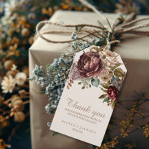 Favor de casamento floral em aquarela marfim e bor