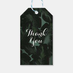 Etiqueta Para Presente Favor de casamento Folhas Tropicais Chic Green & B