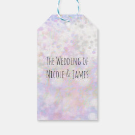 Etiqueta Para Presente Favor de casamento Iridescente Branco Brilho Glam