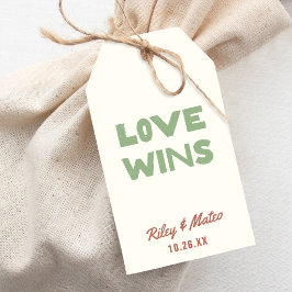 Etiqueta Para Presente Favor de Casamento LOVE WINS Tons de Terra Moderno