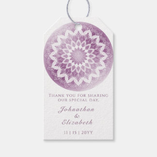 Etiqueta Para Presente Favor de Casamento Mandala com Renda Rosa