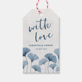 Etiqueta Para Presente Favor de Casamento Rustic Chic Azul Poeirento