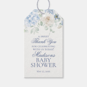 Etiqueta Para Presente Favor de Chá de Bebê Floral Azul Baby in Bloom