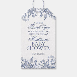 Etiqueta Para Presente Favor de Chá de Bebê Floral Vintage Chinoiserie Az