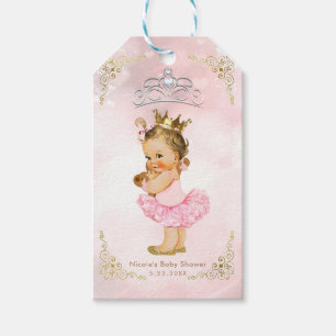 Etiqueta Para Presente Favor de Chá de Bebê Vintage Princesa Rosa