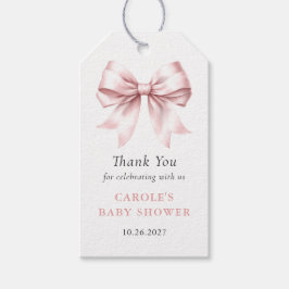 Etiqueta Para Presente Favor de Chuveiro de Bebê Menina Elegante com Laço