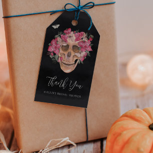 Etiqueta Para Presente Favor de Chuveiro de Noiva de Halloween Caveira Fl