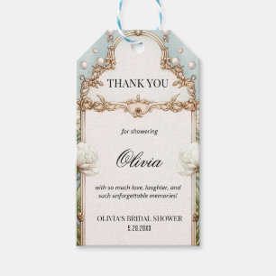 Etiqueta Para Presente Favor de Chuveiro de Noiva Floral Pearls Prosecco