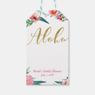 Etiqueta Para Presente Favor de Chuveiro de Noiva Floral Tropical de Verã