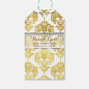 Etiqueta Para Presente Favor de Evento de Casamento Vintage em Damasco Do