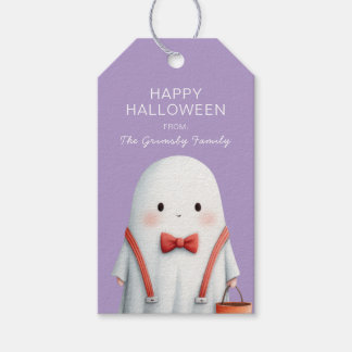 Etiqueta Para Presente Favor de Fantasma Bonito de Halloween
