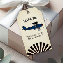 Favor de festa de aniversário de avião retrô azul