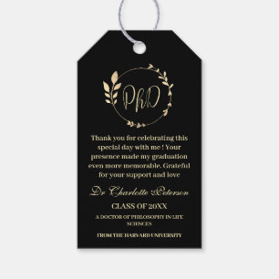 Etiqueta Para Presente Favor de Festa de formatura de Doutorado PHD Preto