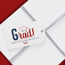 Etiqueta Para Presente Favor de festa de graduação em boné vermelho escur