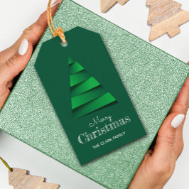 Etiqueta Para Presente Favor de Festa de Natal Árvore de Natal Abstrata