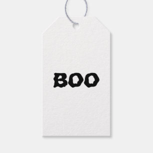 Etiqueta Para Presente Favor de Halloween Boo preto e branco em branco as
