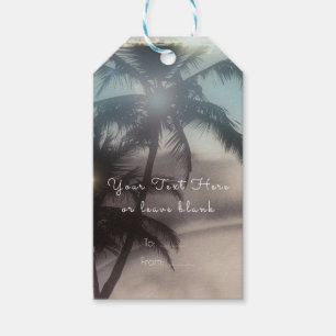 Etiqueta Para Presente Favor de partido tropical elegante da praia das