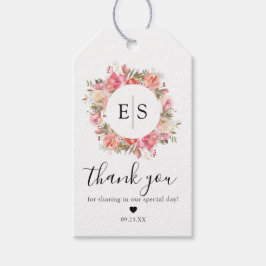 Etiqueta Para Presente Favor do Casamento Floral do Jardim Rosa Elegante