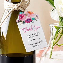 Etiqueta Para Presente Favor do Casamento Moderno das Aquarelas Floral Ob