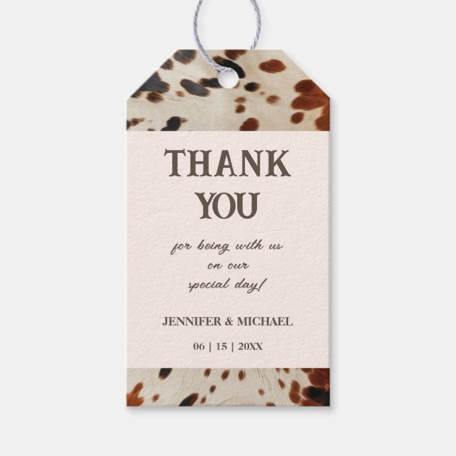 Etiqueta Para Presente Favor do Casamento Ocidental (Frente)