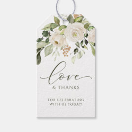 Etiqueta Para Presente Favor do Casamento Verde Floral Branco Elegante