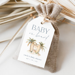 Etiqueta Para Presente Favor do Chá de fraldas Costeiro "Baby on Conselho