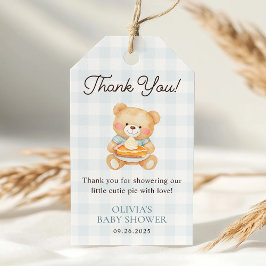 Etiqueta Para Presente Favor do Chá de fraldas do Urso de Queda Azul da T