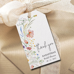 Etiqueta Para Presente Favor do Chá de panela de Flores Selvagens