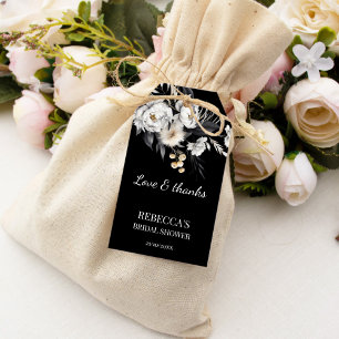 Etiqueta Para Presente Favor do chá de panela de sangue preto e branco