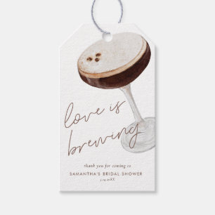 Etiqueta Para Presente Favor do Chá de panela Espresso Martini Watercolor