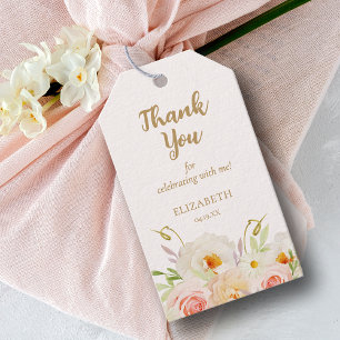 Etiqueta Para Presente Favor do Chá de panela Floral Blush