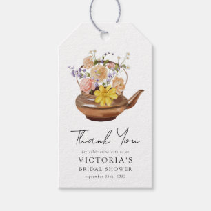 Etiqueta Para Presente Favor do Chá de panela Floral de Bule