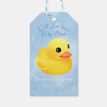 Favor do Chá Personalizado do Ducky Amarelo do Beb