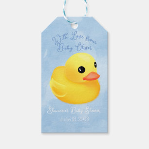 Etiqueta Para Presente Favor do Chá Personalizado do Ducky Amarelo do Beb
