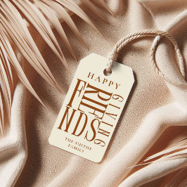 Etiqueta Para Presente Favor Elegante de Ação de Graças de Amigos Moderna