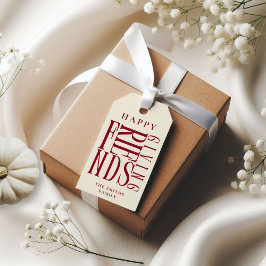 Etiqueta Para Presente Favor Elegante de Ação de Graças Moderna para Amig