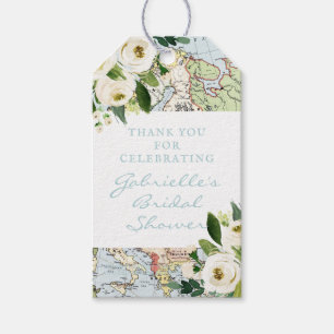 Etiqueta Para Presente Favor floral do mapa do amor em todo o mundo