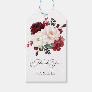 Etiqueta Para Presente Favor Floral Rosa-Brilhante