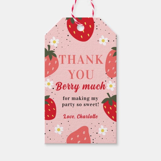 Etiqueta Para Presente Favor Morango Muito Obrigado (Frente)