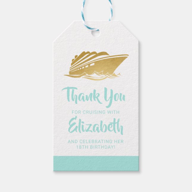 Etiqueta Para Presente Favor Personalizado de Aniversário do Cruise (Frente)