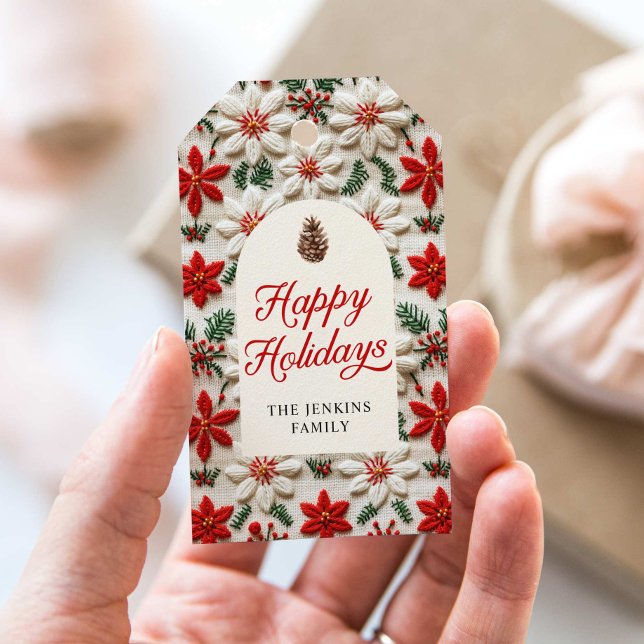 Etiqueta Para Presente Favor Personalizado Feliz Férias (Happy Holidays Favor Gift Tags)