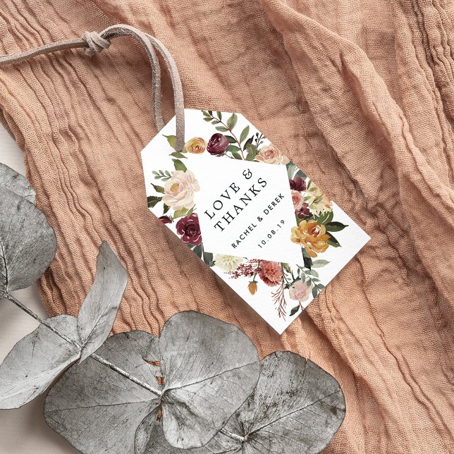 Etiqueta Para Presente Favor Rustic Bloom Wedding (Criador carregado)
