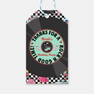 Etiqueta Para Presente Favorecimento do Partido do Tema do Anos 50 do Ver