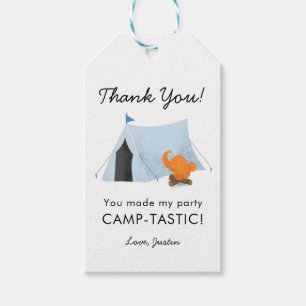 Etiqueta Para Presente Favorito de Camptastic Festa de aniversário Azul
