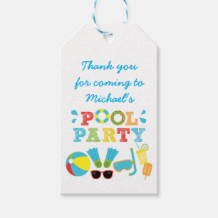 Etiqueta Para Presente Favorito de Festa de aniversário de Piscinas para