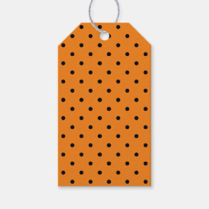 Etiqueta Para Presente Favoritos às bolinhas de cor laranja e preto no H