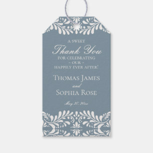 Etiqueta Para Presente Favoritos da Festa de casamento Dusty Blue Talaver