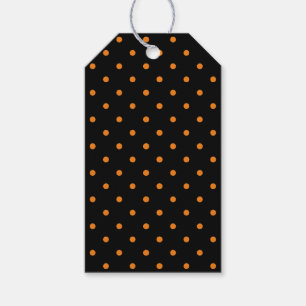 Etiqueta Para Presente favoritos de Halloween laranja preto bolinhas