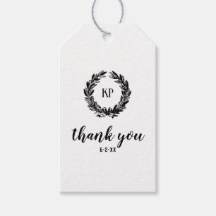 Etiqueta Para Presente Favoritos personalizados do Casamento Monogramo Wr