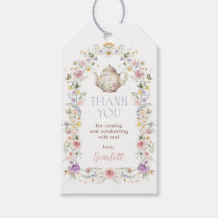 Etiqueta Para Presente Favors para Chá de Noiva com Tema de Flores Silves